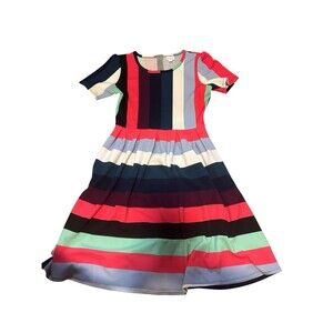 Lularoe Amelia Unicorn Colorful Stripes Dress Size Large